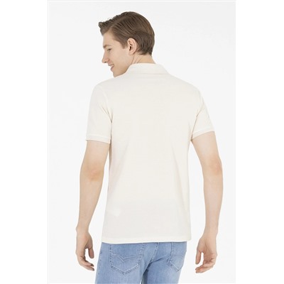 Erkek Krem Basic Polo Yaka Tişört