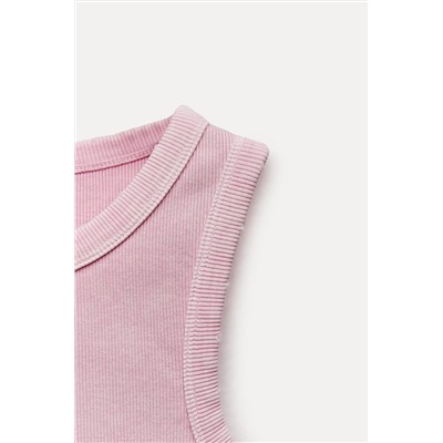 FADED-EFFECT RIB T-SHIRT