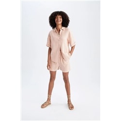 Defacto Regular Fit Normal Bel Müslin Şort TYC00474190178