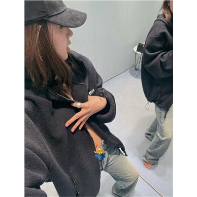 Флисовая кофта с капюшоном   🩷  Экспорт MI*U MI*U