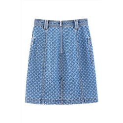 Falda recta vaquera Azul