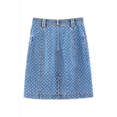 Falda recta vaquera Azul