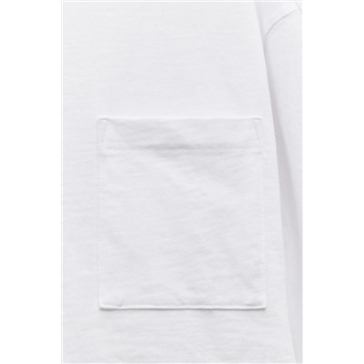 SLUB KNIT COTTON CROPPED T-SHIRT