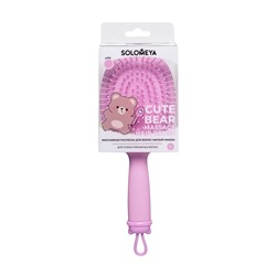 [SOLOMEYA] Расческа для волос массажная МИЛЫЙ МИШКА розовая Cute Bear Massage Hair Brush Pink, 1 шт