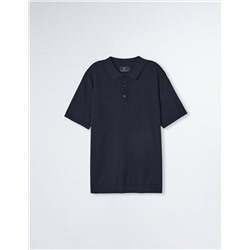 Knitted Polo, Men, Dark Blue