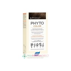 Phyto Color Coloration Permanente Enrichie en Pigments Végétaux 6.77 Marron Clair Cappuccino