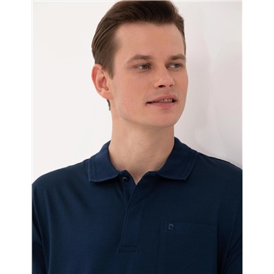 Lacivert Regular Fit Polo Yaka Merserize Tişört