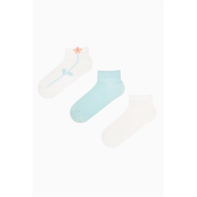 Penti, Lovely Floral Beyaz Nane Yeşili 3lü Soket Çrap