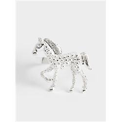 Кольцо для салфеток, 4 см, металл, серебристое, Лошадь, Horse