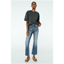 MID-RISE FLARED CROPPED TRF JEANS