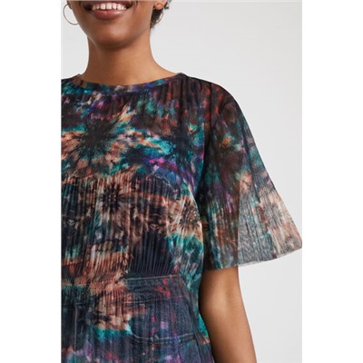 Camiseta rejilla tie-dye