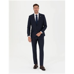 %100 Yün Lacivert Slim Fit Takım Elbise