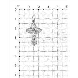 Крест из серебра родированный - 3 см 925 пробы К3-197р