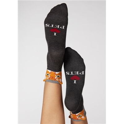 Kurze Socken mit Tiermuster