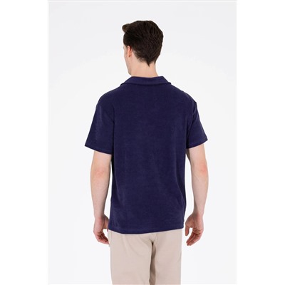 Erkek Lacivert Comfort Polo Yaka Tişört