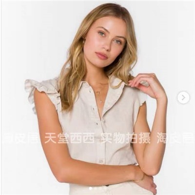 Женская льняная рубашка с рукавами-крылышками Velve*t Hear*t 🧡  Экспорт