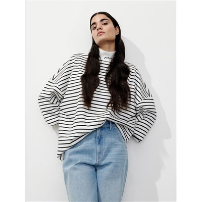 Rollkragen-Sweatshirt mit hohem Baumwollanteil