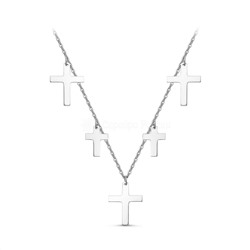 Колье из серебра родированное 925 пробы 440-10-444р