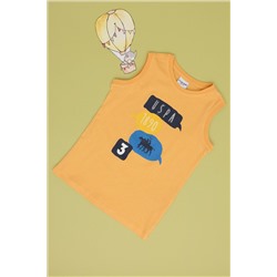 Erkek Çocuk Kavun Kolsuz Bisiklet Yaka Tişört