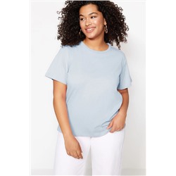 Mavi Regular Fit Basic Bisiklet Yaka %100 Pamuk Örme Büyük Beden T-Shirt TBBSS22TS0733