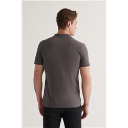 Antrasit %100 Pamuk Serin Tutan Polo Yaka T-Shirt