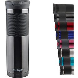 Contigo Byron Snapseal Travel Mug, Stainless Steel Thermal mug, vacuum flask, leakproof tumbler, coffee mug with BPA free Easy-Clean Lid, 590 ml, Black
