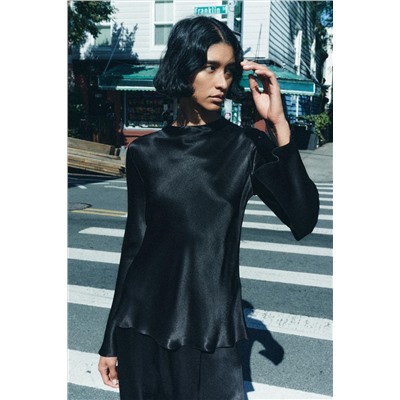ZW COLLECTION ASYMMETRIC SATIN TROUSERS