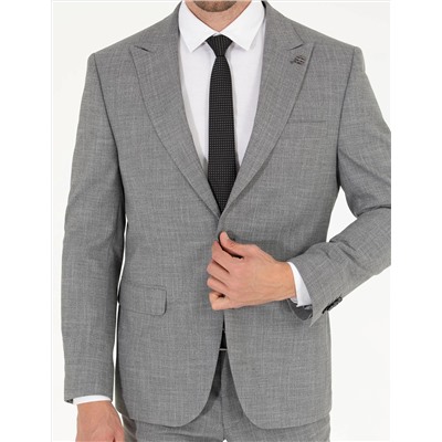 Gri Slim Fit Takım Elbise
