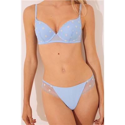 Tanga tul bordado azul