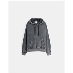 Faded-effect boxy fit hoodie