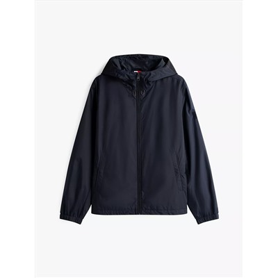 Water-Repellent Hooded Windbreaker