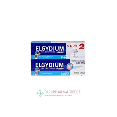 Elgydium Junior Gel Dentifrice 7-12 ans Bubble 2x50mlLot  × 2