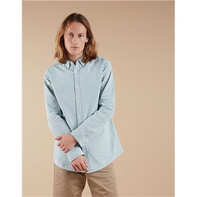 Striped Oxford Shirt, Men, Green