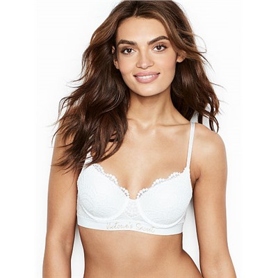 Logo & Lace Lightly Lined Demi Bra