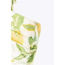 PRINTED LINEN BLEND SHORT DRESS