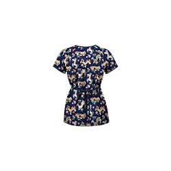 UA Frolic In The Flowers Navy Mock Wrap Scrub Top