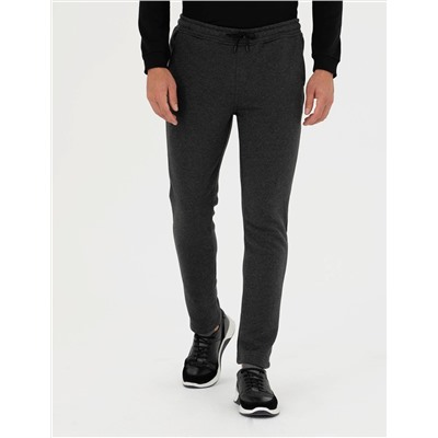 Antrasit Melanj Slim Fit Eşofman Altı