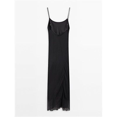 Vestido largo georgette tirantes -Studio