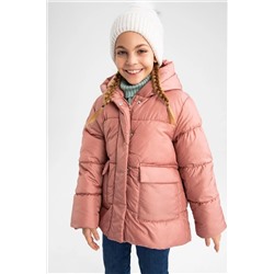Defacto Kız Çocuk Polar Astarlı Kapüşonlu Puffer Şişme Mont X6484A622AU