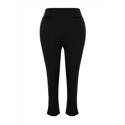 Siyah Dokuma Beli Lastikli Kumaş Pantolon TBBSS22AR0020