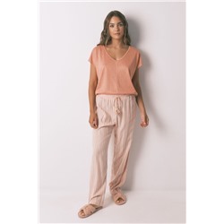 Camiseta holgada viscosa naranja lurex