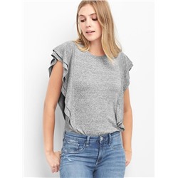 Softspun flutter sleeve top