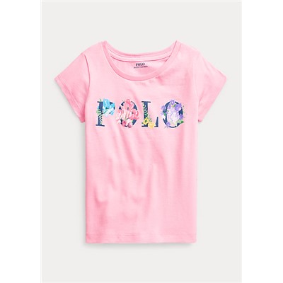 Girls 2-6x Floral-Logo Cotton Jersey Tee