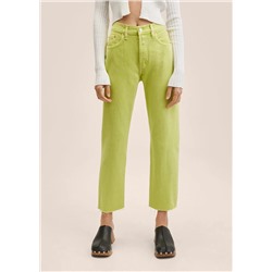 Vaqueros rectos tiro alto crop -  Mujer | MANGO OUTLET España