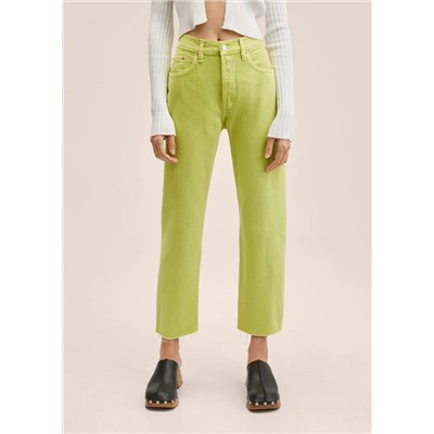Vaqueros rectos tiro alto crop -  Mujer | MANGO OUTLET España