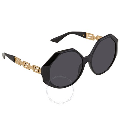 VERSACEDark Gray Geometric Ladies Sunglasses