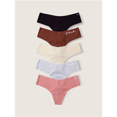 PINK 5-PACK NO-SHOW THONG UNDERWEAR