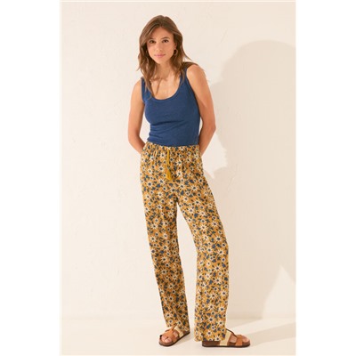Pantalón largo estampado flores