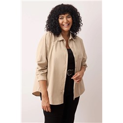 Vizon Loose Fit Basic Pamuklu Uzun Kollu Dokuma Büyük Beden Gömlek TBBSS22GO0319
