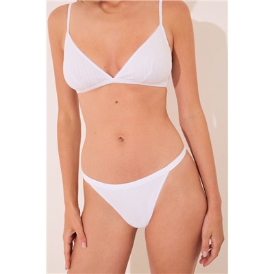 Tanga tanga algodón desagujado blanco